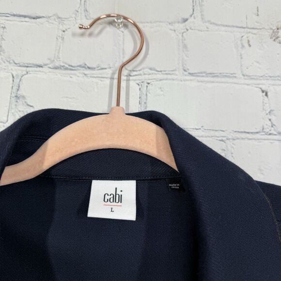 Cabi Blazer Womens Large Navy Blue Black Colorblock Preppy Minimalist Old Money - Picture 4 of 11